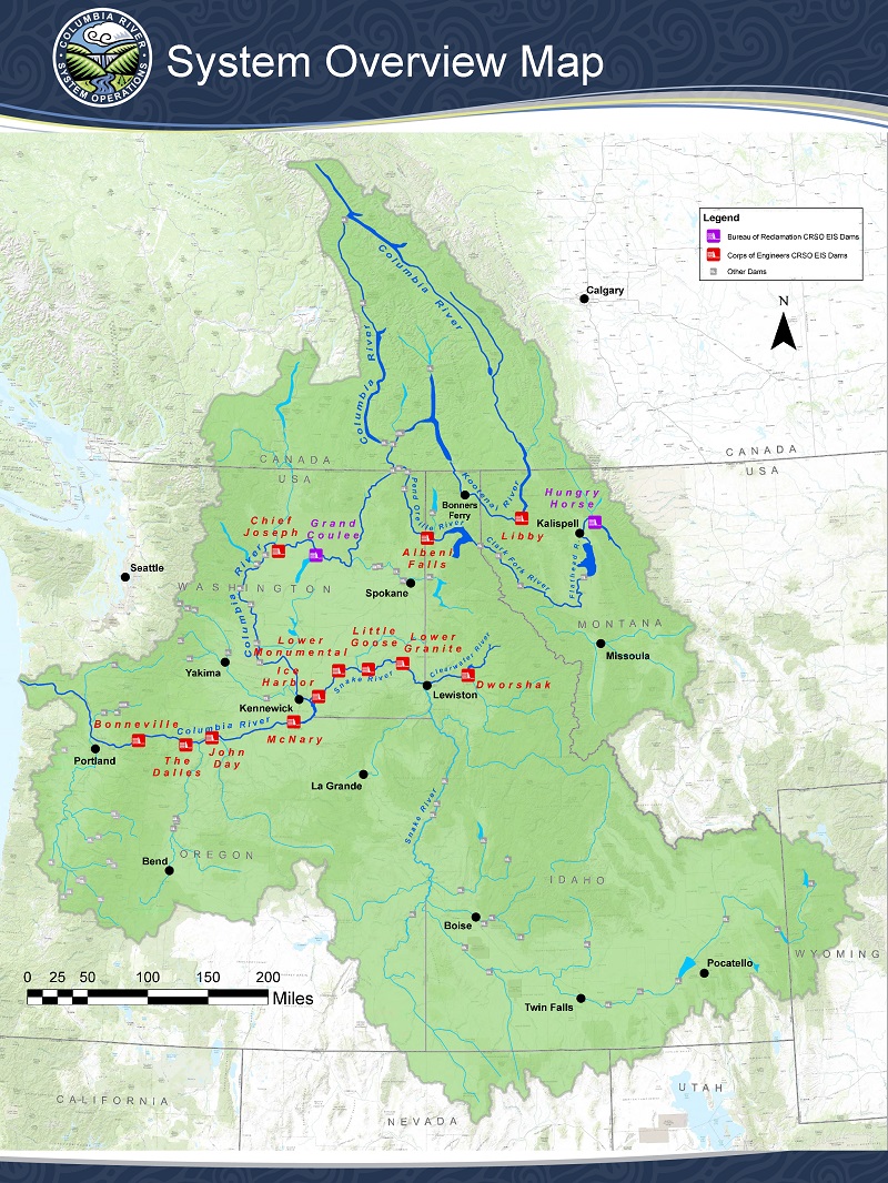 Columbia River System Projects Map